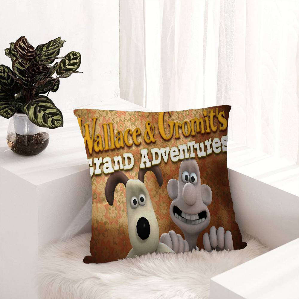 Cartoon W-Wallace and G-GromitS Pillow Cushion Cover Pillowcase Living Room Sofa Home Decor Customized