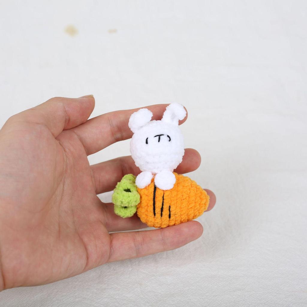 Fruit Rabbit Keychain Plush - Cute Watermelon, Lemon, Carrot, Pear & Strawberry Charms for Kids' Bags