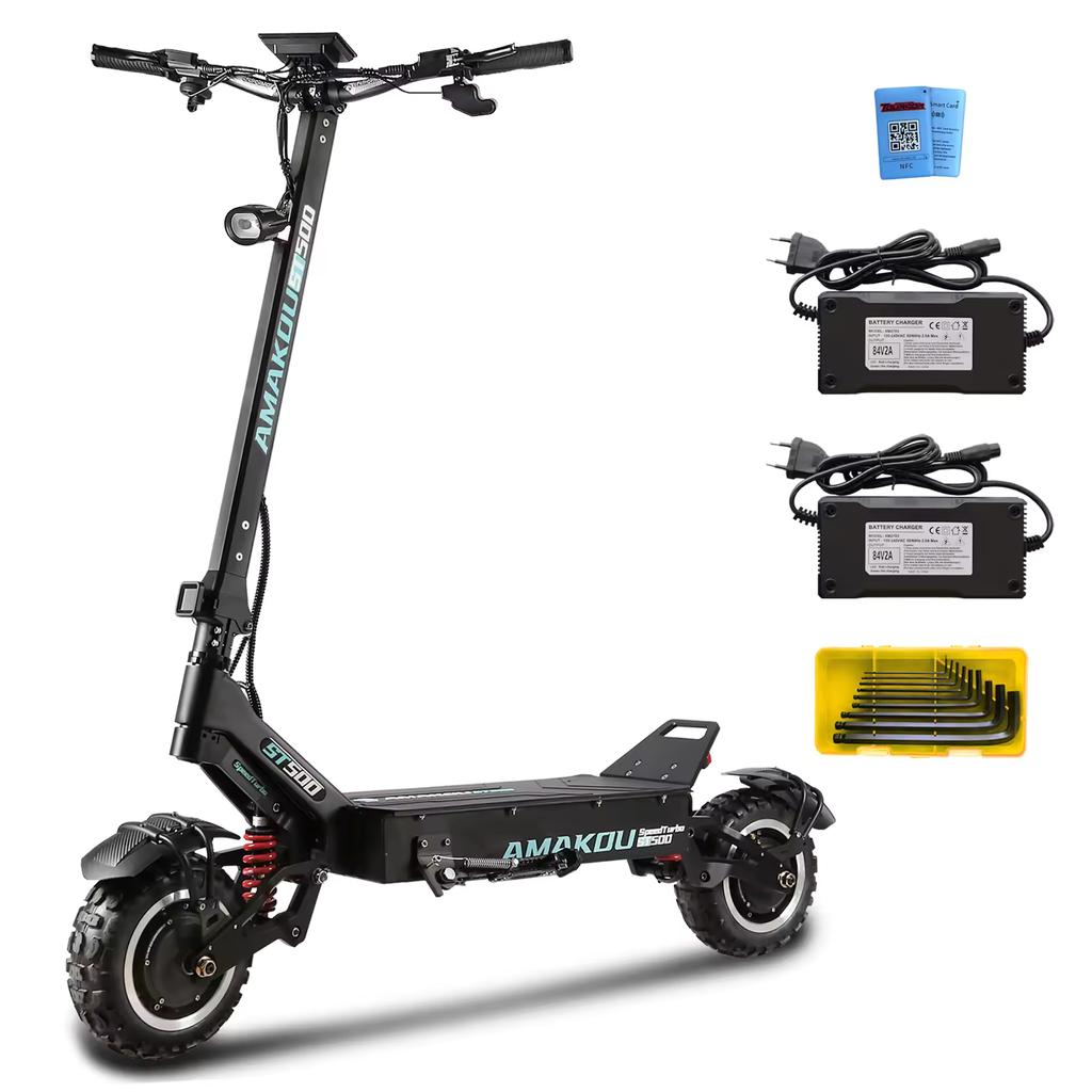 TOURSOR X7 Elektroroller 9000W Motor Faltbar 100 km/h Geschwindigkeit 70 km Reichweite 72V 40AH Akku 11-Zoll-Reifen für Erwachsene
