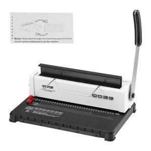 VEVOR Coil Spiral Binding Machine, Manual Book Maker 34-Holes Binding 120 Sheets, Punch Binder Adjustable 4.76 mm - 14.29 mm Coil Binding Spines