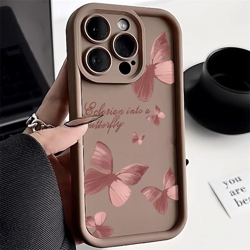 

Light Brown Butterfly iPhone Case for Models 11-16, X - Soft High Bamboo Finish iPhone 11