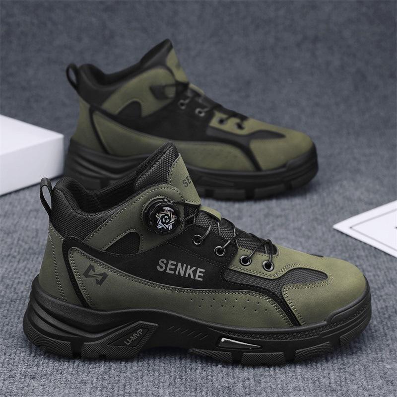Shoes winter outdoor mountaineering thick-soled Martin boots rotating buckle retro casual non-slip wear-resistant shoes