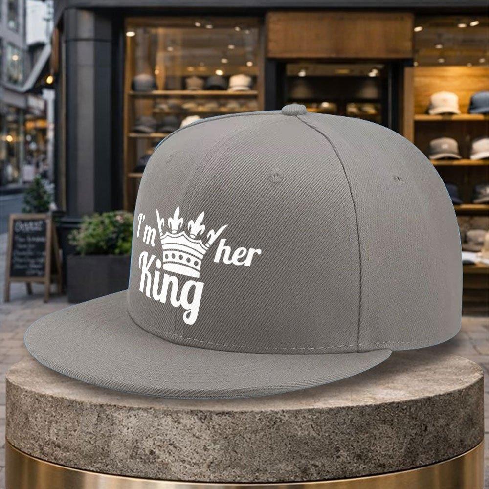 Pc Pcs I Am Her King Printed Baseball Cap  Adjustable Duckbill Flat Brim Hat Suitable for Golf Travel  Streetwear Lightwei