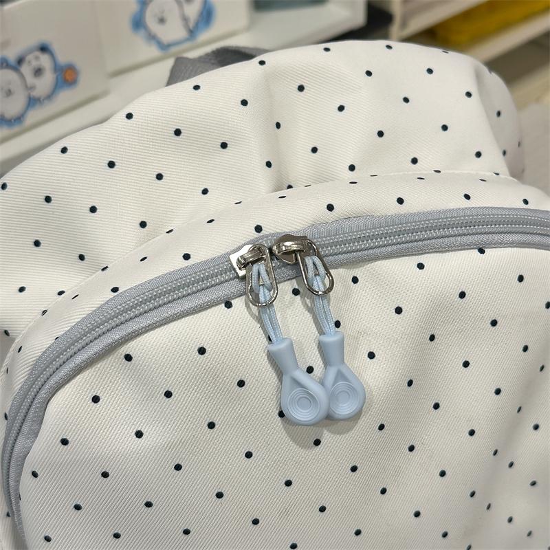 Contrast Dot Printed Student Schoolbag Large Capacity Backpack