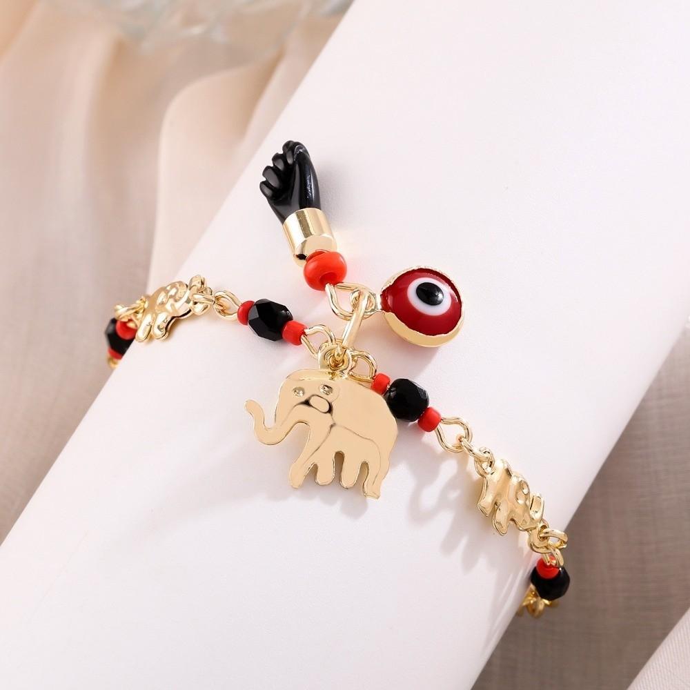 Adjustable Elephant Bracelet Vintage Retro Bracelet Irregular Bohemian Style Bead Bracelet  Gifts