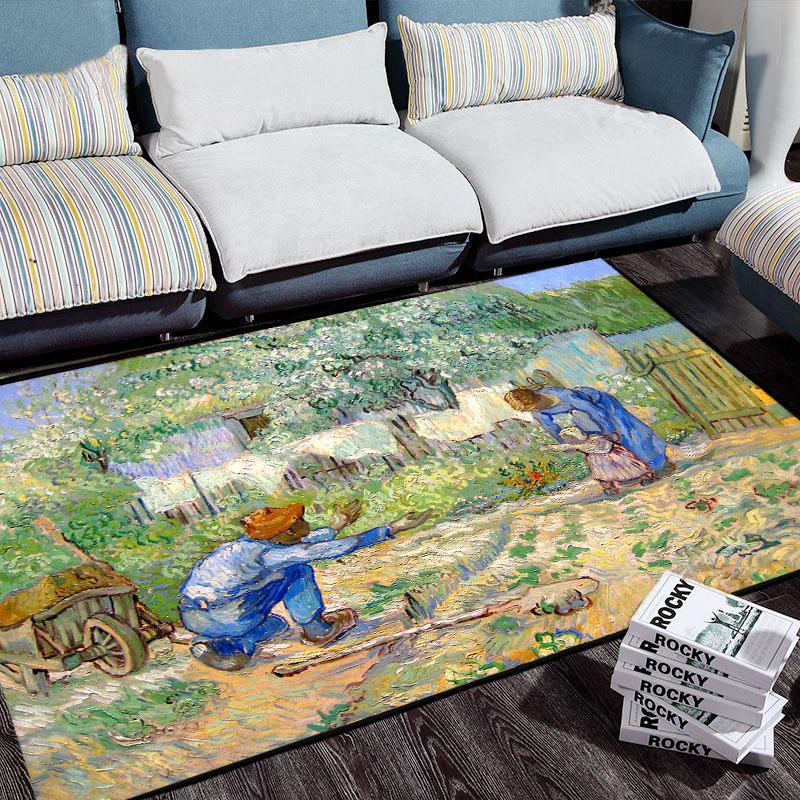 Van Gogh Oil Painting Art Doormat Indoor Outdoor Home Decoration Carpet Non Slip Bedroom Mat Kitchen Balcony Kitchen Floor Rug