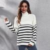 Women S Striped Turtleneck Sweater Loose Fit Autumn Winter Knitwear