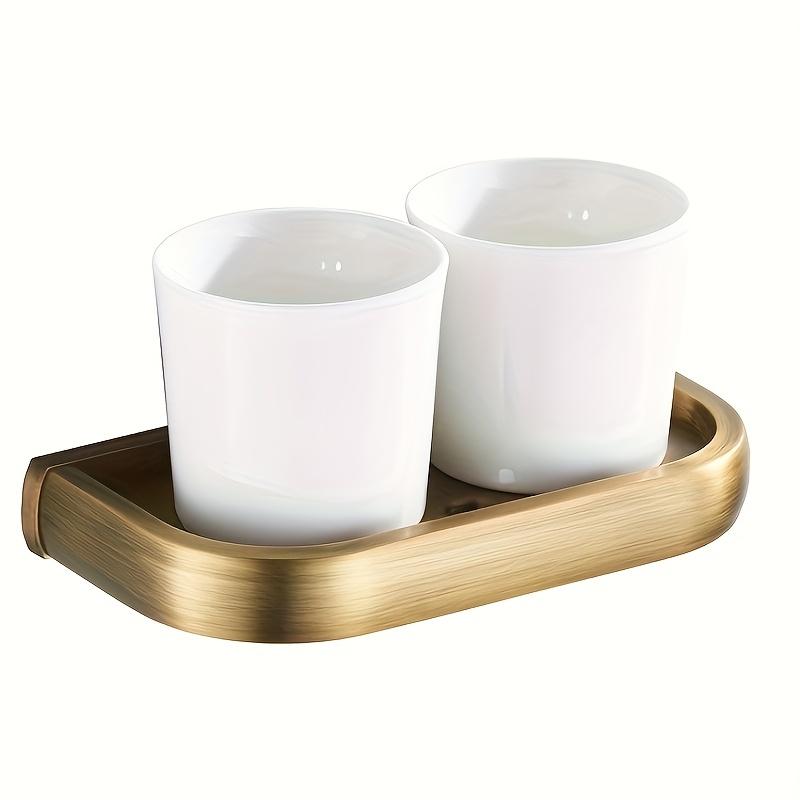 Simple Vintage Toothbrush Holder White Ceramic Cup Mouthwash Cup Dual Cups