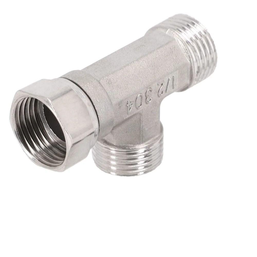 Stainless Steel 3 Ways Valve Shower Faucet Shower Valve Fitting T Adapter  Water Pipe