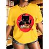 Geniet Van De Kat Van Lamian Noodles Print T-Shirt Dames Zomer Ademend Korte Mouw Hip Hop Kleding Ronde Hals T-Shirt