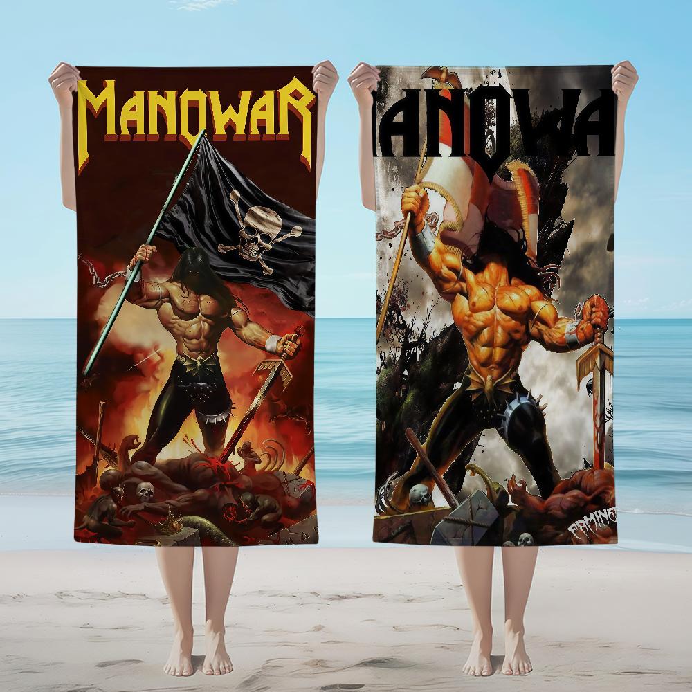 Handdoek M-Manowar Textiel Badjas Strand Sneldrogend Lichtgewicht Rock Draagbaar Kamperen Zwem Band Zwembad Reizen