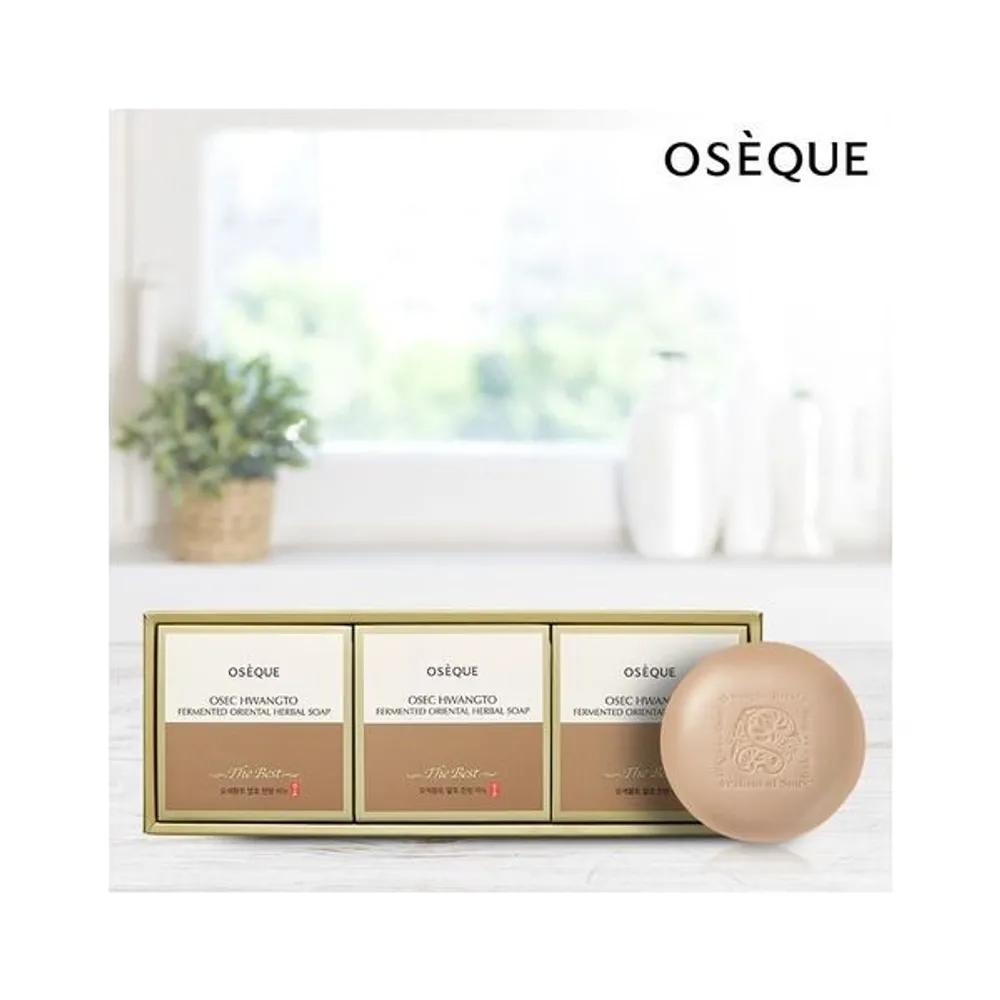 [OSEQUE] Five-Colored Yellow Clay Fermented Herbal Soap 100g Pack of 3