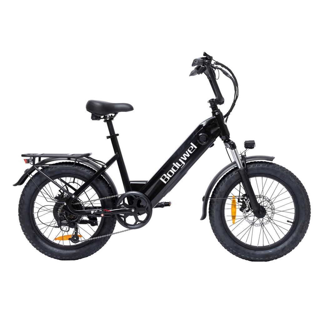 Bodywel F20 Folding Electric Snowmobile 500W Motor 48V13.5Ah Battery City E-Bike 20 Inch Anti-Skid Wide Tire Outdoor Riding Electric Bicycle