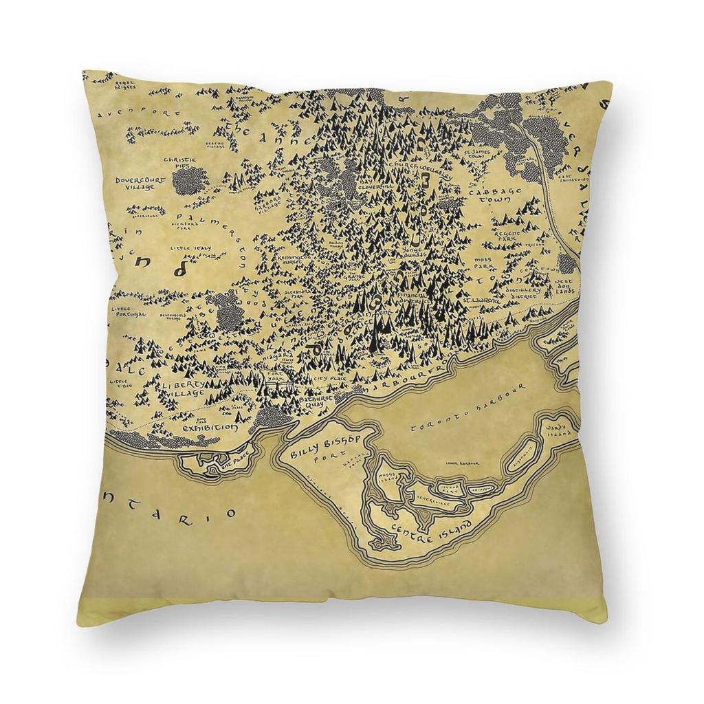 The Realm Of Downtown Toronto Square Pillowcase Polyester Linen Velvet Pattern Zip Decor Pillow Case Home Cushion Cover 45X45