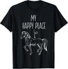 My Happy Place Horse Lover Gifts Horseback Riding Equestrian T-Shirt Small