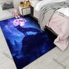 Lone wolf on mountain under moonlit sky Print Carpet for Living Room Bedroom Sofa Home Decor Rus Non-slip Floor Mat Luxury Gift