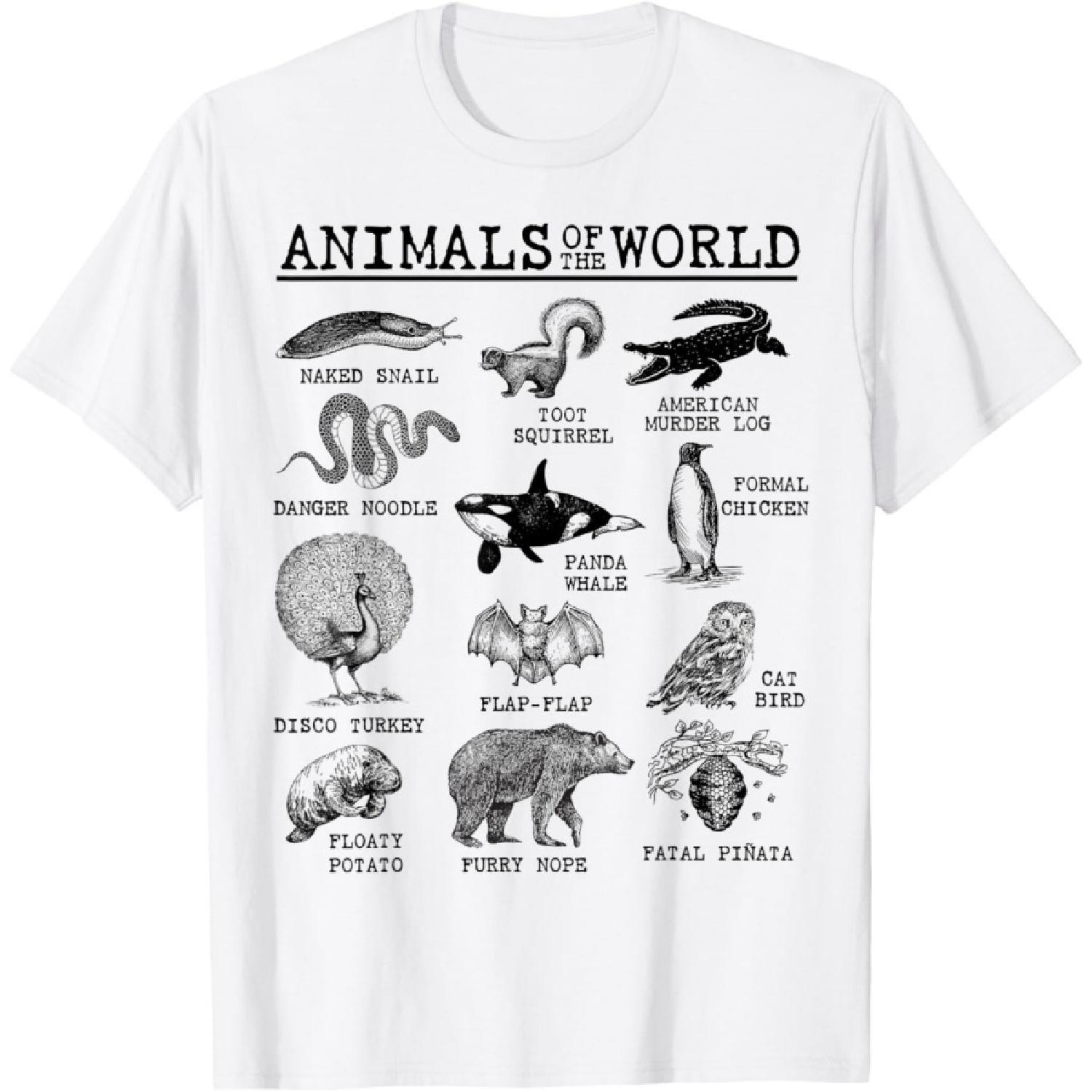 All Animals of the World - Vintage Funny Animal Meme Name T-Shirt S