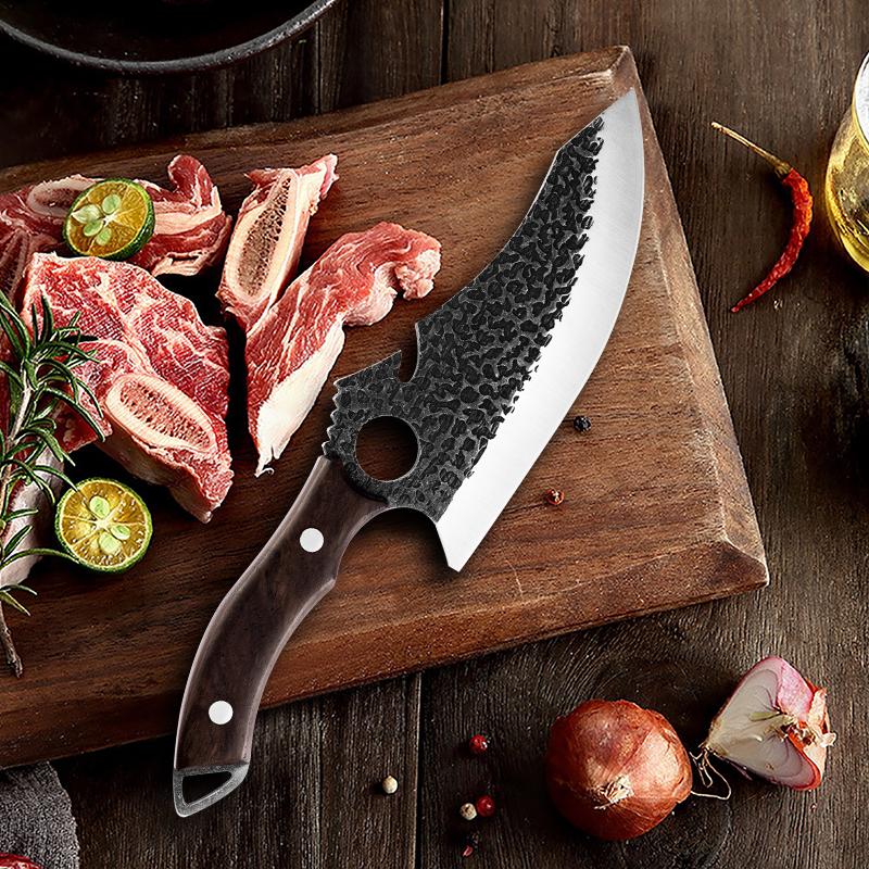 Zestaw noży myśliwskich do tasaka do mięsa, ręcznie kuty nóż do filetowania, serbski nóż szefa kuchni, nóż kuchenny ze stali nierdzewnej, nóż do ryb i rzeźnika
