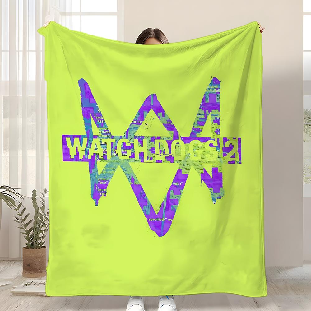 Watch Dogs 2 Throw Kid-Friendly Flannel Throw Blanket Soft Warm Anti-Static Washable All Season