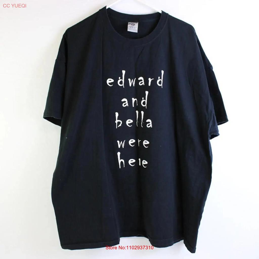 Jerzees Edward And Bella Were Here Black T Shirt Size 3x Vintage Breathable Top For Everyday Wear Comfortable