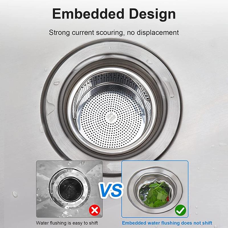 Hair Catcher Stopper Stainless Steel Bathtub Shower Drain Hole Filter Trap Metal Wire Sink Strainer Kitchen Bathroom Accessories