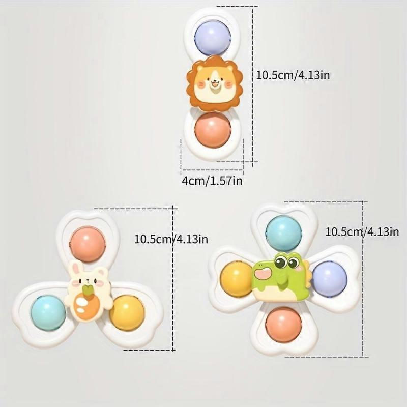 1/3/6pcs Children's suction cup spinning top toy, suitable for desktop, glass and tile walls and other scenes