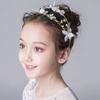 New Trendy Flower Hair Jewelry Gold Pearl Handmade Bridal Wedding Headband Rhinestone Hairband Women Hair Accessories Ornaments