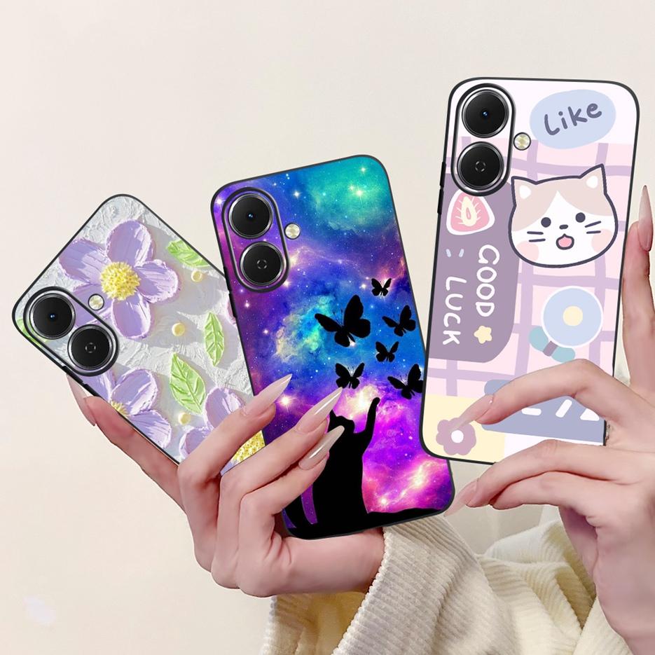 For Tecno Spark GO 2 Case LJ7 Popular Painted Cover 6.67'' Soft Silicone Phone Case For Tecno Spark Go2 SparkGo2 Back Cover Bags