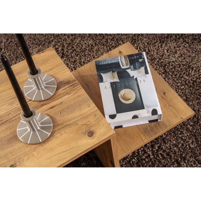 Table basse - HARMONY - Rectangulaire - Pin Atlantique - 80 x 40 x 40 cm