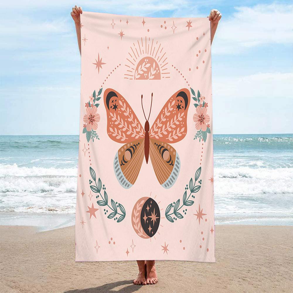 Microfiber Terry Cloth Digital Printing Fashion Pattern Beach Towel Bath Towel Seaside Blanket Shawl Sweat Towel