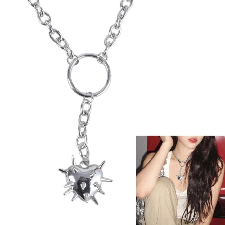 Fashionable Sturdy Alloy Necklace Love Heart and Thorns Elegant Designs Jewelry Accessory for Unique Look Casual Wear