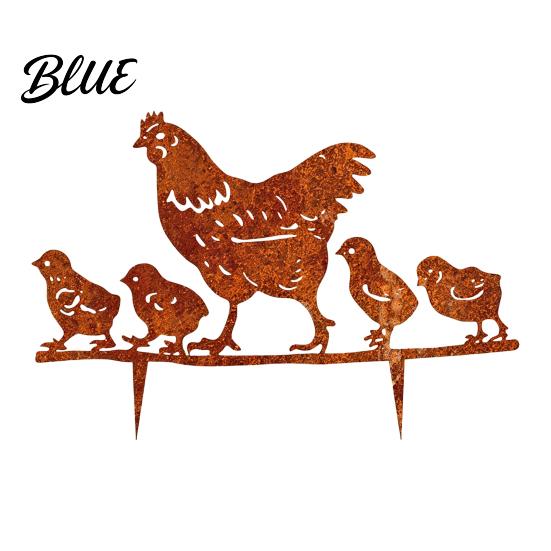 Garden Gifts for Enthusiasts Rusty Animal Stakes, Metal Hen/Chicken/Goat/Deer Yard Art Silhouette Decor Patio Landscape Decorations Lawn Flower