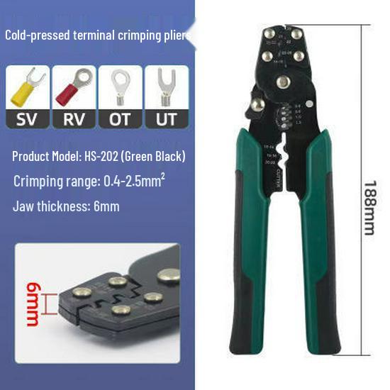 

HS-202 Multifunctional Crimping & Wire Stripping Pliers for Electricians