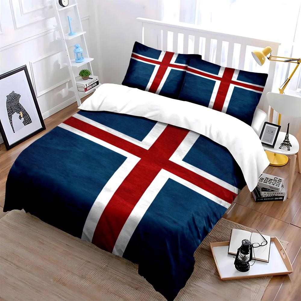 Red, white, blue cross. Bedding sets Duvet cover sets Duvet covers Pillowcases(1*Duvet Cover 2*Pillowcases without duvet insert)