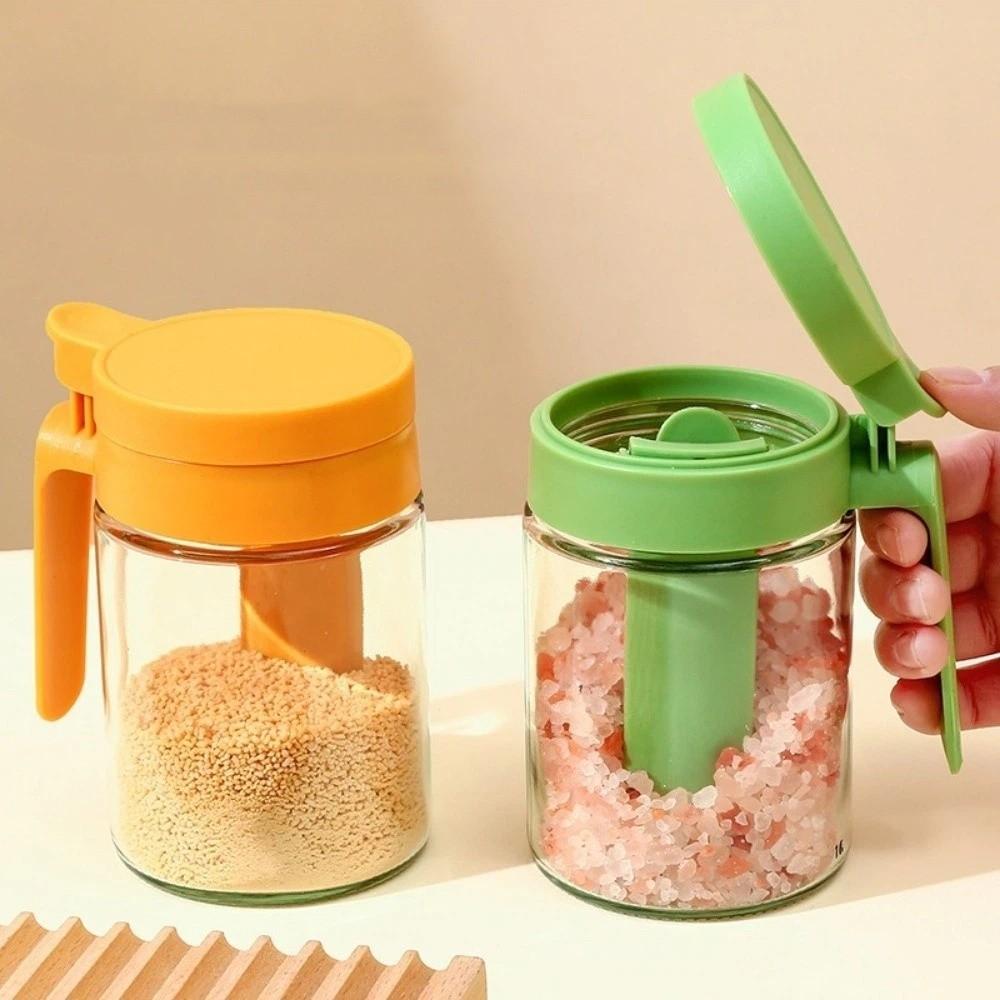 3PCS Moisture-Proof 2 In 1 Glass Spice Bottle Food Grade Seasoning Jar for Kitchen