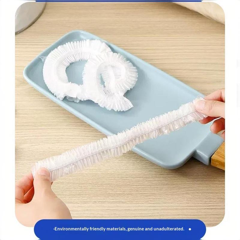 50Pcs Disposable Plastic Dust Cover Elastic Transparent Waterproof Protective Bag For Kitchen Appliance Household Use