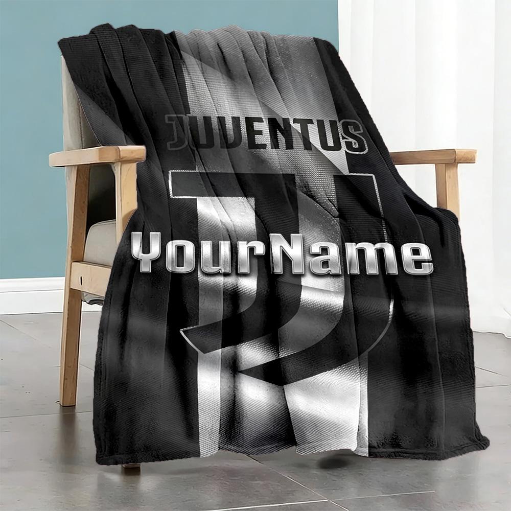 Juventus Customize Text Blanket Cozy Customizable Blanket Soft Warm Cozy Suitable for Bedding Office Nap Bed for All Occasions