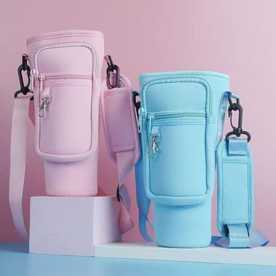 Non-slip Water Bottle Carrier Bag 40oz Adjustable Shoulder Strap Water Bottle Pouch Holder with Handle with Pocket