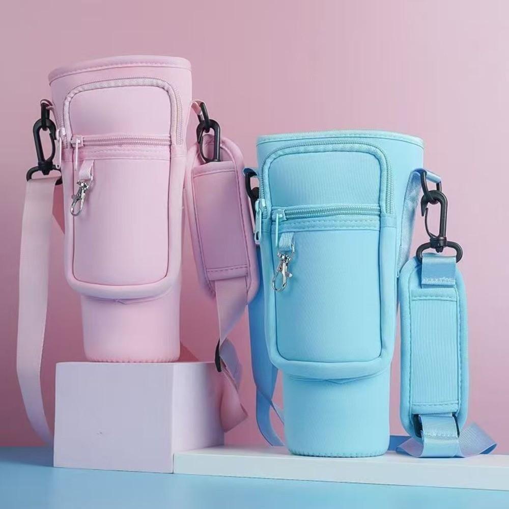 Non-slip Water Bottle Carrier Bag 40oz with Handle Water Bottle Pouch Holder with Pocket Adjustable Shoulder Strap
