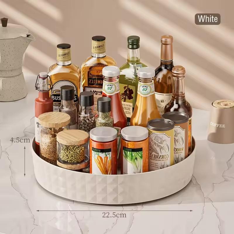Rotating Seasoning Storage Rack Kitchen Multi-purpose Organizer Tray Circular Turntable Spice Rack 360 Rotatable Pantry Cabinet белый 2726₽