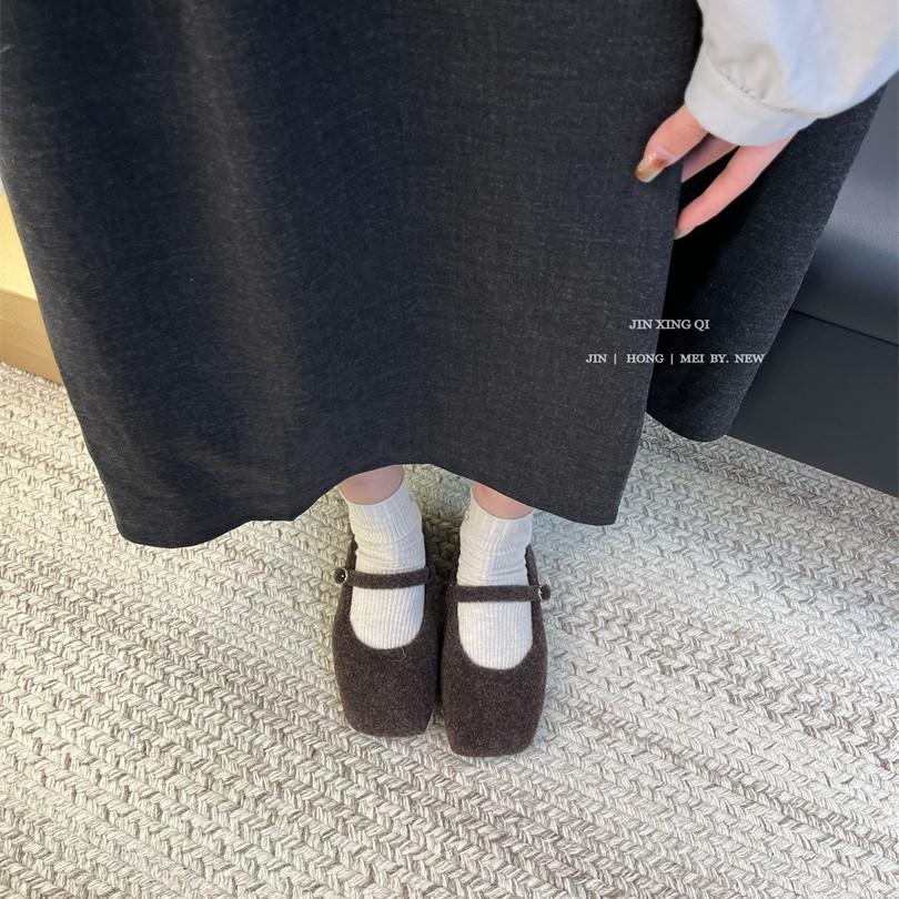 Flat-bottomed Korean Version of Mary Jane Single Shoes Women's Shoes 2025 New Autumn and Winter Black Gentle and Versatile Mao Mao Shoes