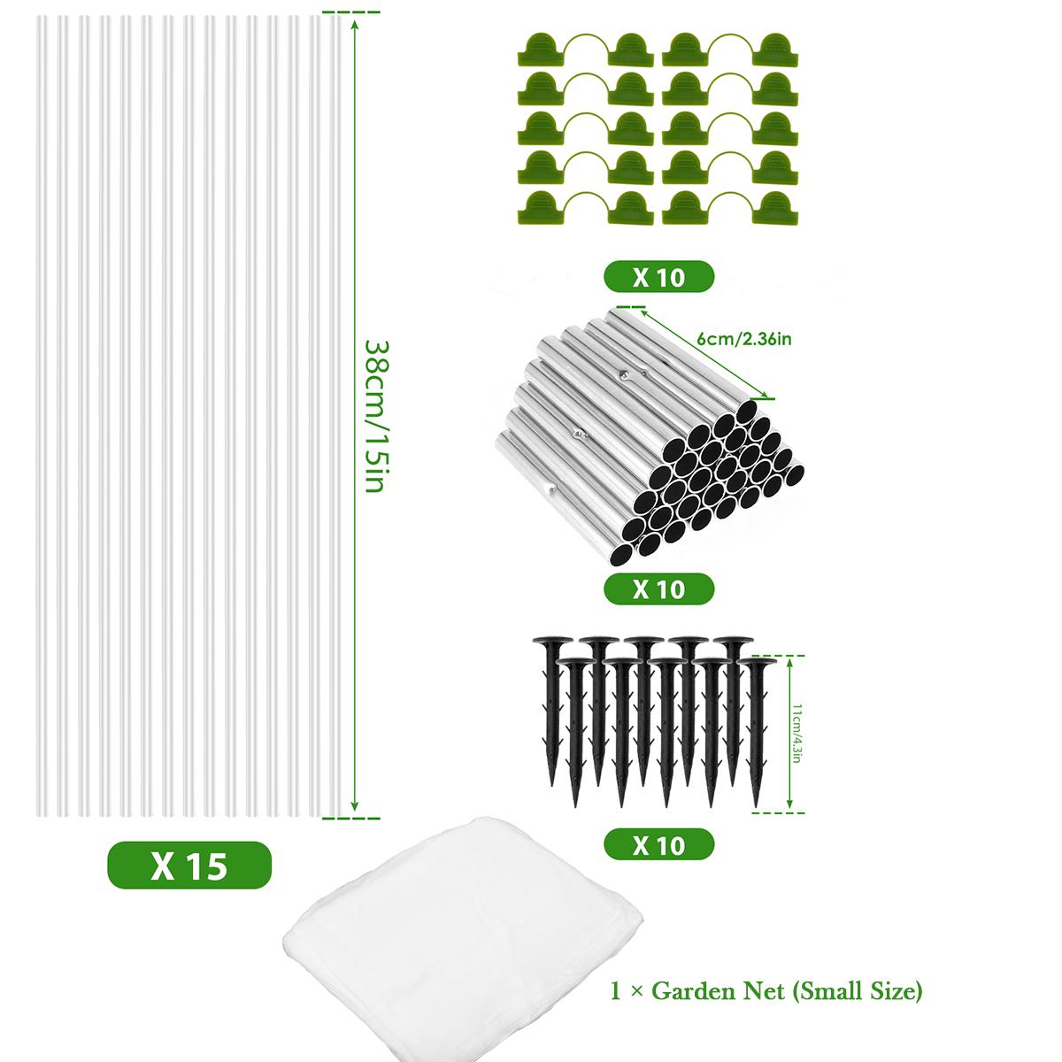 

30 ШТ. Тепличні обручі Рамний тунельний набір Садівництво Складний стрижень із волокна Арка Кронштейн для сараю Розплідник Захист рослин Овочі