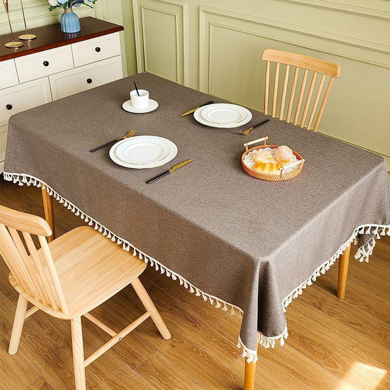Cotton And Linen Tablecloth Waterproof And Anti-Fouling Atmosphere Coffee Table Rectangular Light Luxury High-End Oil-Proof Tablecloth Table Cloth