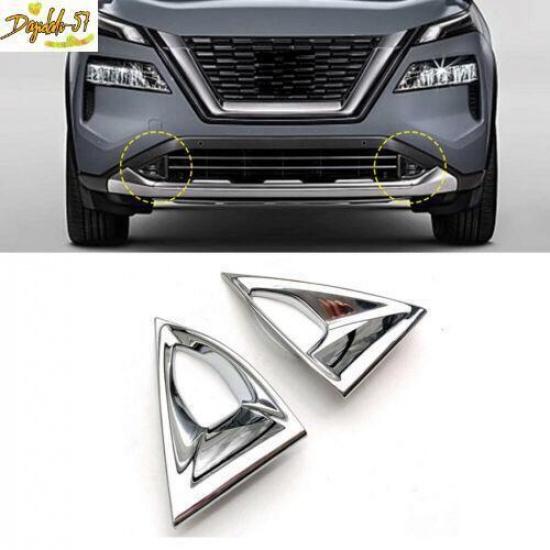 Chrome Front Bumper Fog Light Cover Trim Fits For Nissan Rogue/X-Trail -