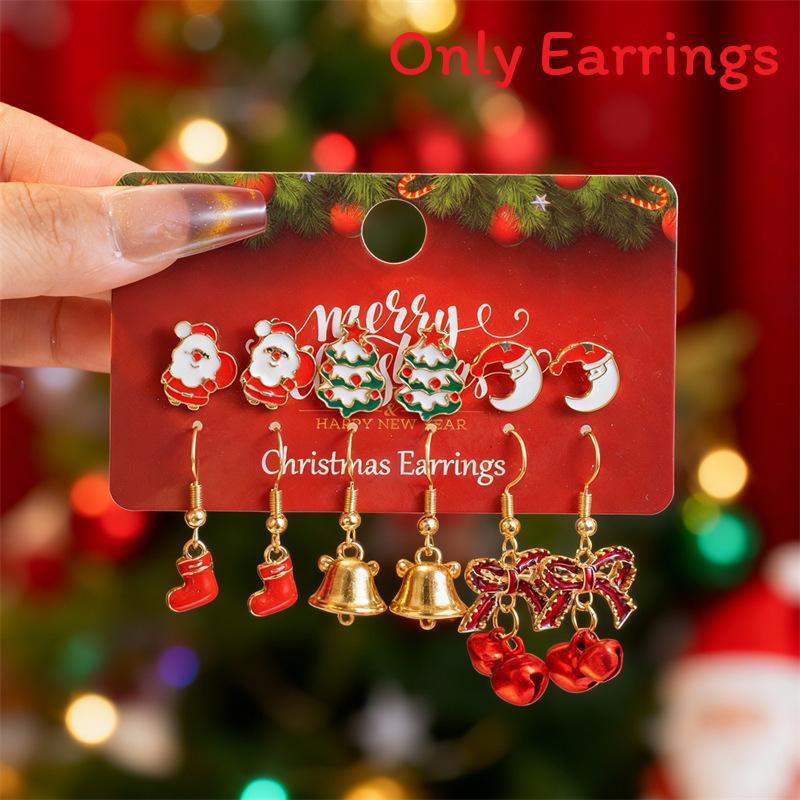 

Festive Christmas Bell Earrings With Colorful Resin And Zinc Alloy For Holiday Attire Style I