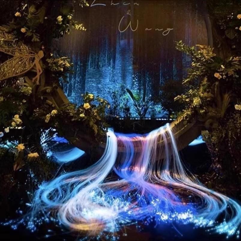 Avatar Fiber Optic Outdoor Lights, Wedding Tree Waterfall Shape, Starlight Colored Waterproof.
