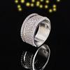 Shein Multi-Row Luxury Zircon Eternity Ring R5579 for Women