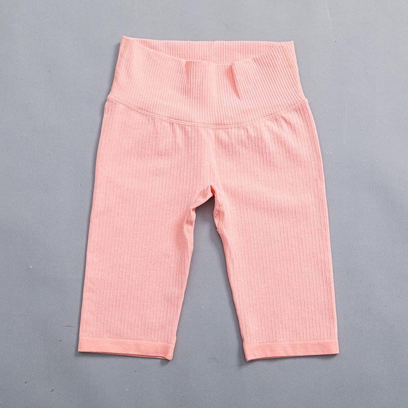 9-Color Breathable Quick-Dry Stripe Yoga Set: Running Sports Underwear, Short Sleeve, Five-Point Fitness Shorts