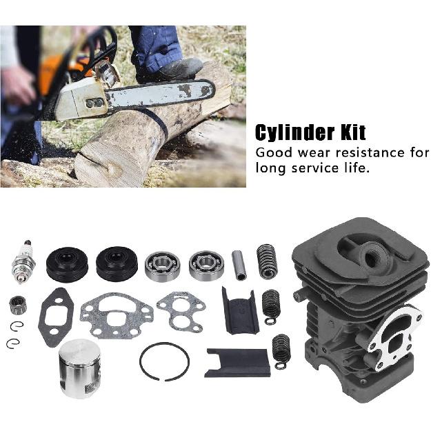 Zylinder-Kolben-Kit Ersatz Passend für Husqvarna 235 236 240 235e 236e 240e Kettensäge Vergaser