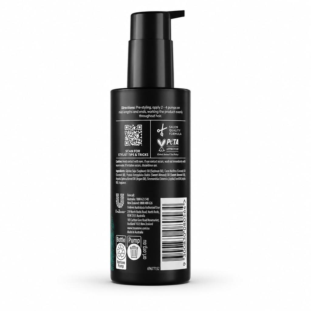 TRESemmé Smooth Curls Argan Oil Hair Serum, Anti-Frizz Nourishing Hair Oil for Curly & Wavy Hair, Lightweight Shine & Smoothening Formula, No Sil